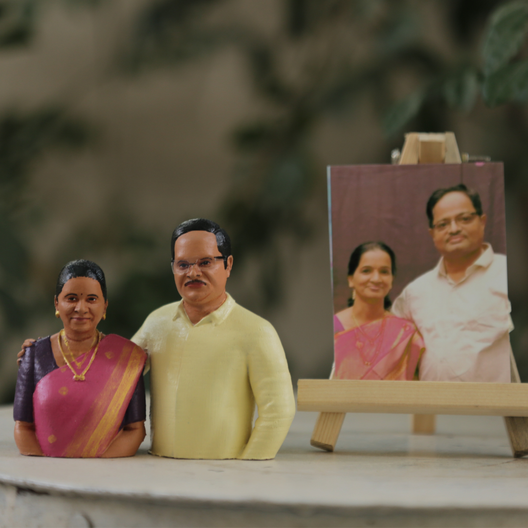 3d Miniature Couple Half Bust - Best Gift For Couple. (Copy)