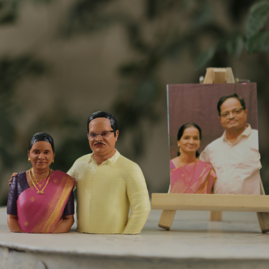 3d Miniature Couple Half Bust - Best Gift For Couple. (Copy)