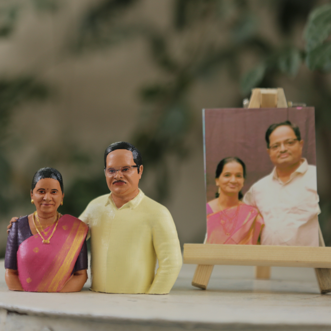 3d Miniature Couple Half Bust - Best Gift For Couple. (Copy)