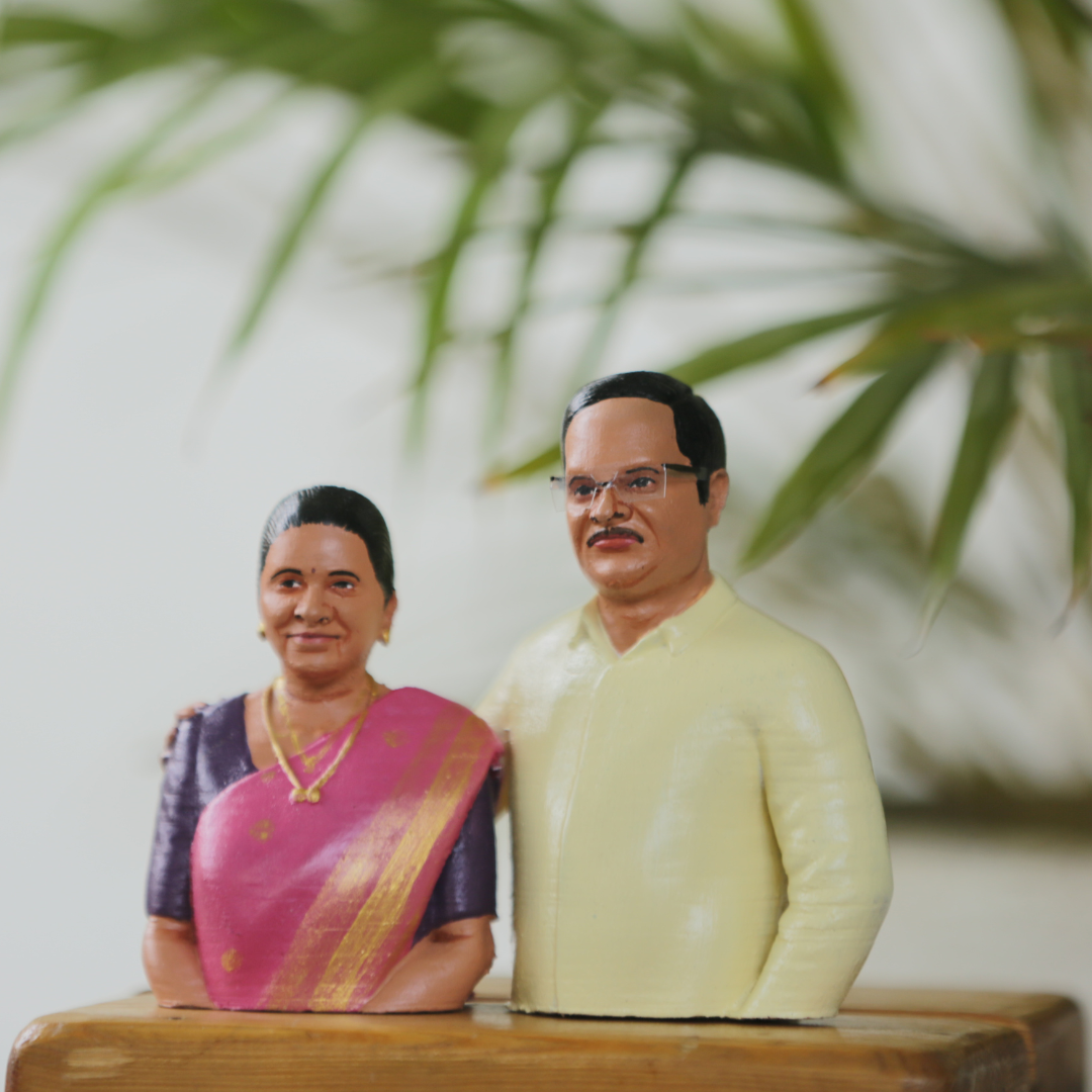 3d Miniature Couple Half Bust - Best Gift For Couple. (Copy)
