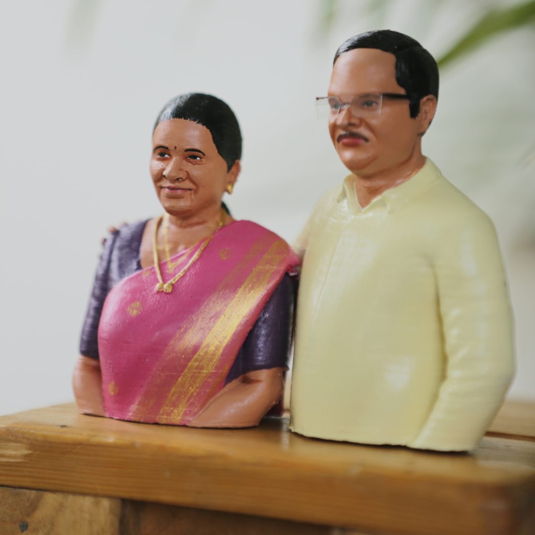 3d Miniature Couple Half Bust - Best Gift For Couple. (Copy)