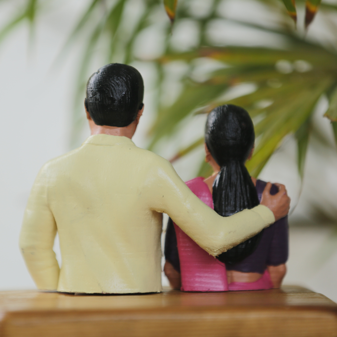 3d Miniature Couple Half Bust - Best Gift For Couple. (Copy)