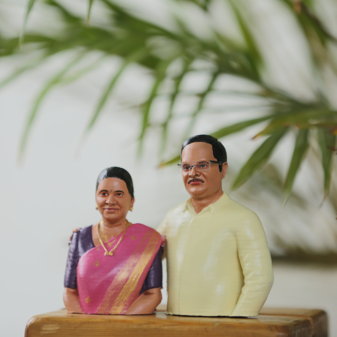 3d Miniature Couple Half Bust - Best Gift For Couple. (Copy)