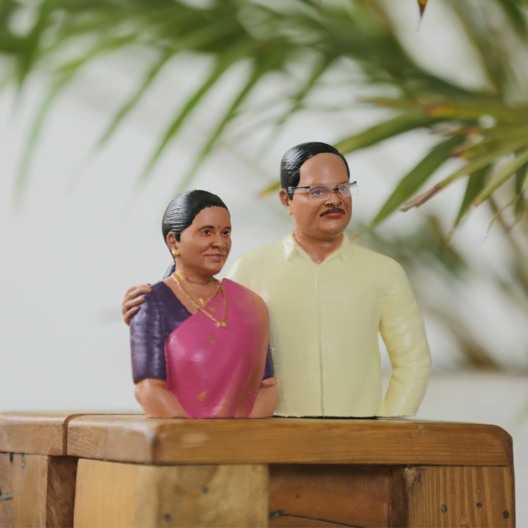 3d Miniature Couple Half Bust - Best Gift For Couple. (Copy)