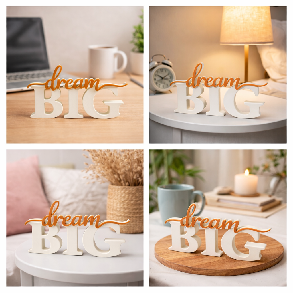 Dream Big Inspirational Decorative Tabletop Word Sign