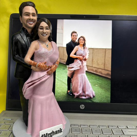 Best aniversary gift for husband - Personalised Couple Full body 3D Miniature