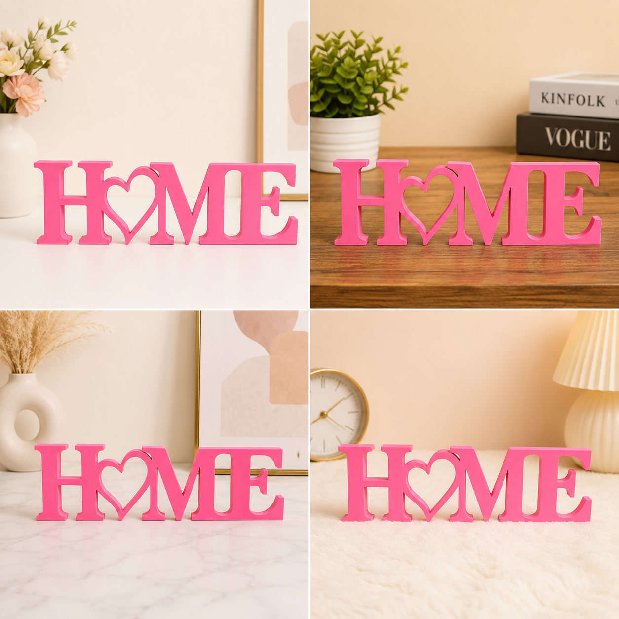 Home Decorative Tabletop Sign – Heart-Shaped Home Shelf Accent