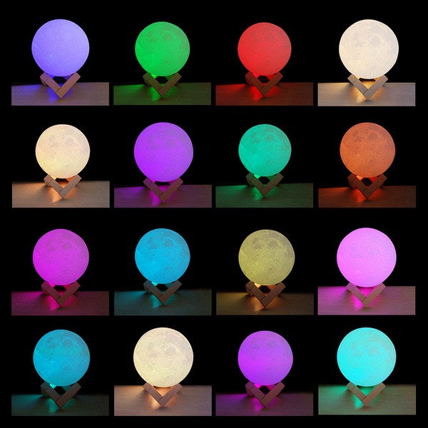 Best Gift For Couples - Personalized Multi Color 3D Moon (16 color light)