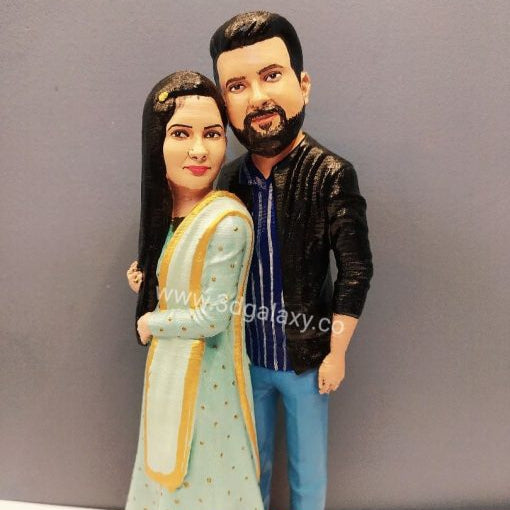 Personalised Couple Full body 3D Miniature - Best Anniversary Gift For Husband