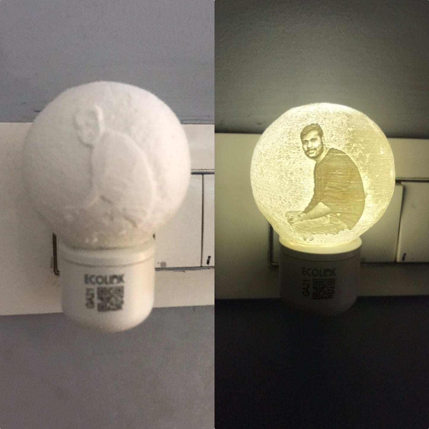 Personalized 3D Moon Socket Night Lamp