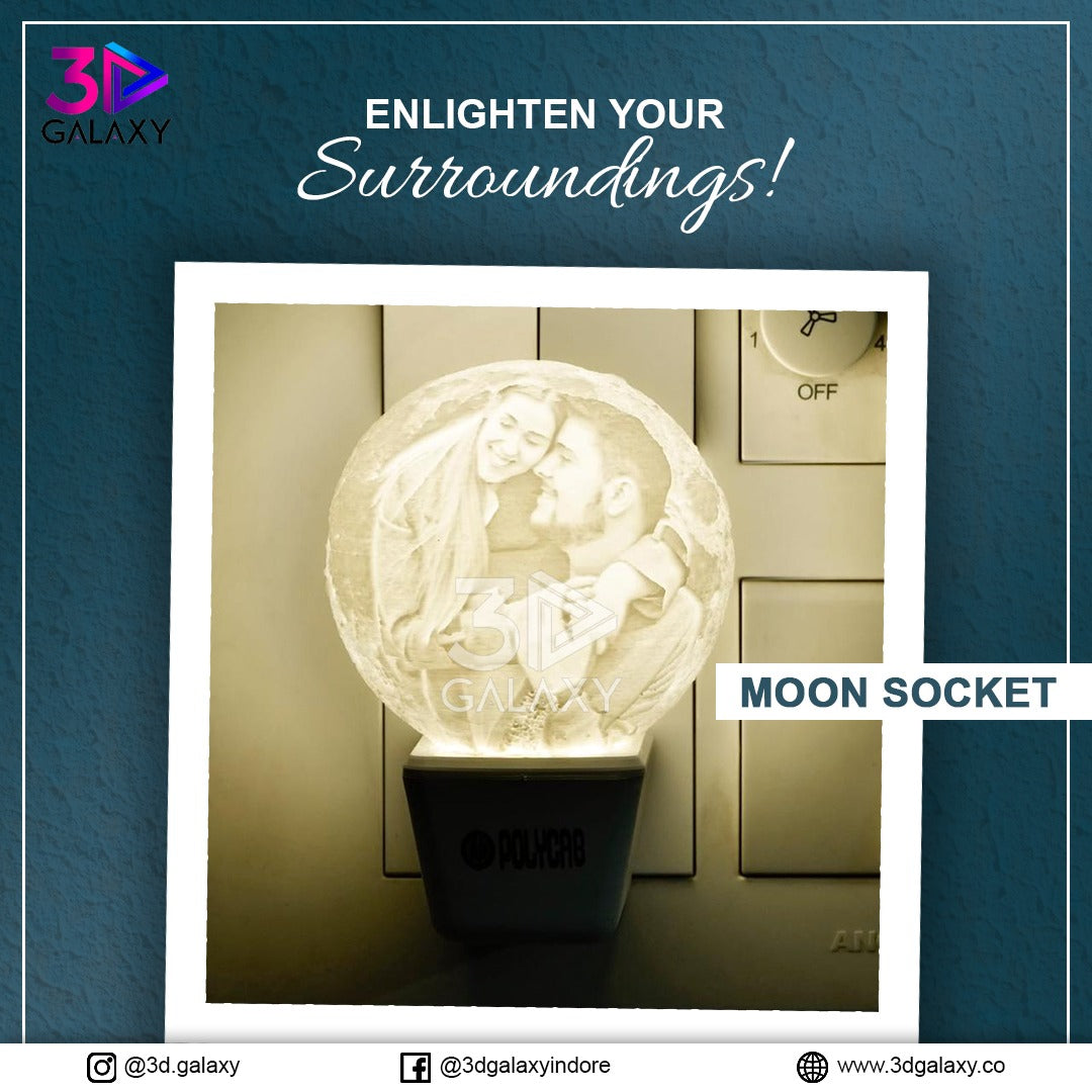 Personalized 3D Moon Socket Night Lamp