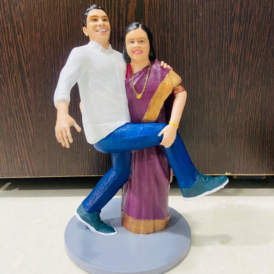 Personalised Couple Full body 3D Miniature - Best Anniversary Gift For Husband
