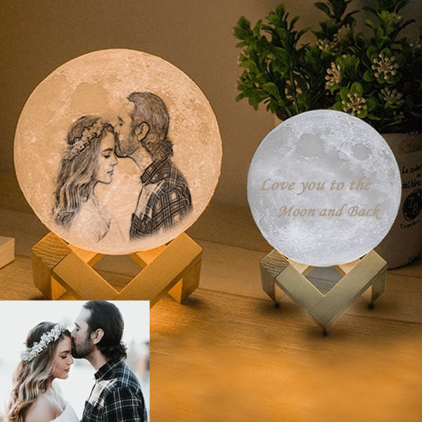 Best Aniversary Gifts For wife - Personalised Single Color Light 3D Moon