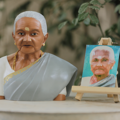 3d Miniature Single Half Bust  - Best Gift For Grand Maa