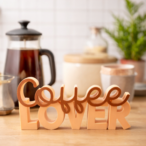 Coffee Lover Decorative Tabletop Word Sign