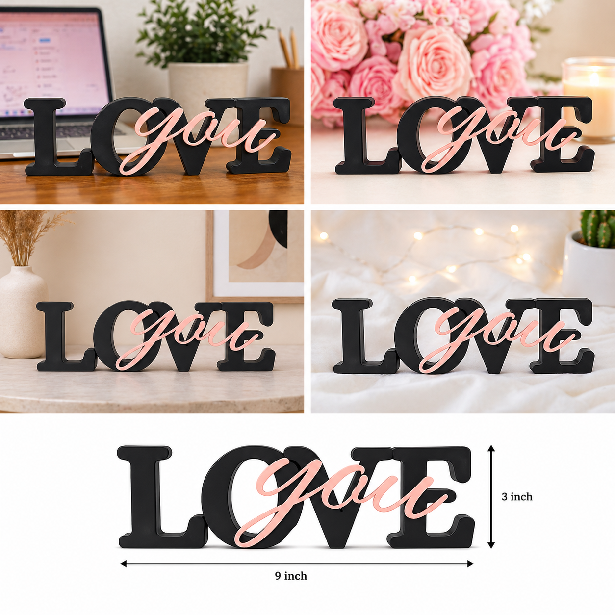 Love You Decorative Tabletop Word Sign