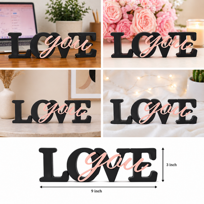 Love You Decorative Tabletop Word Sign