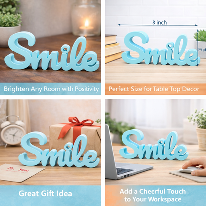 Smile Inspirational Decorative Tabletop Word Sign