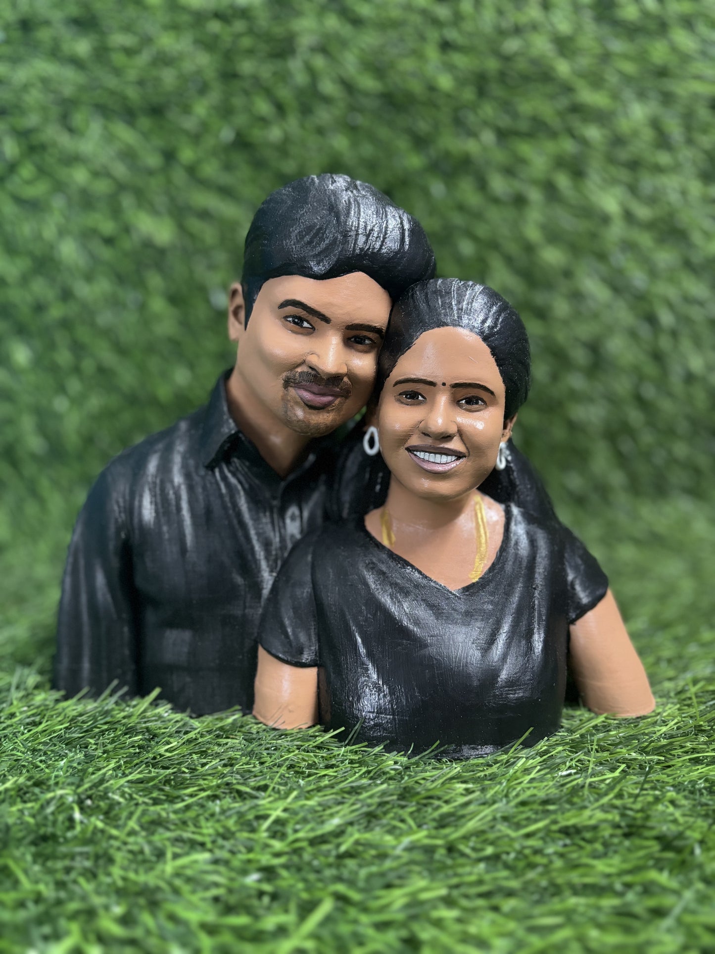 Personalized Couple Half Bust 3d Miniature - Best Gift For Couple.