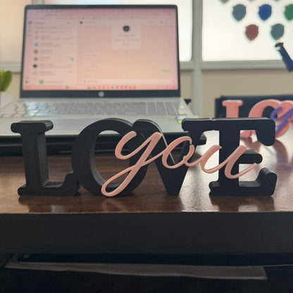 Love You Decorative Tabletop Word Sign