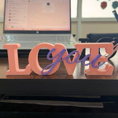 Love You Decorative Tabletop Word Sign