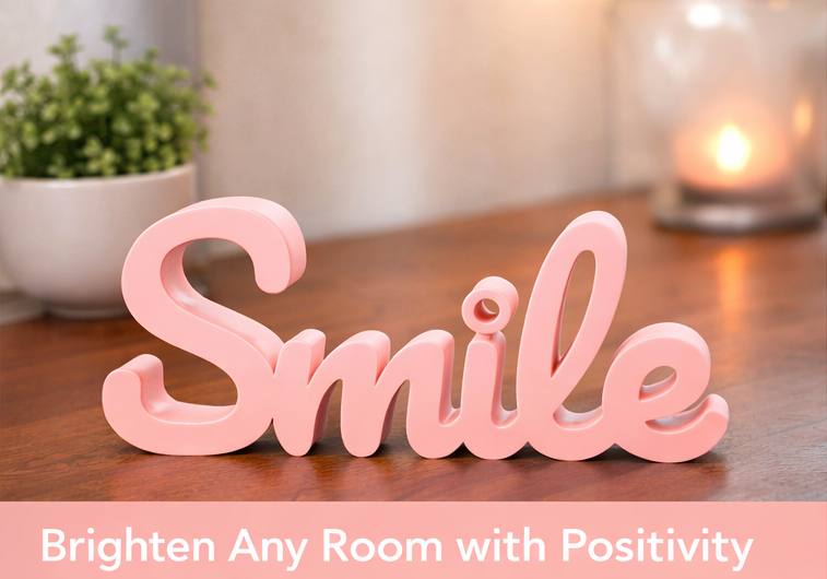 Smile Inspirational Decorative Tabletop Word Sign