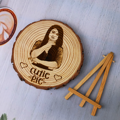 Natural Wooden Engraved Slice (5 to 8 Inches)