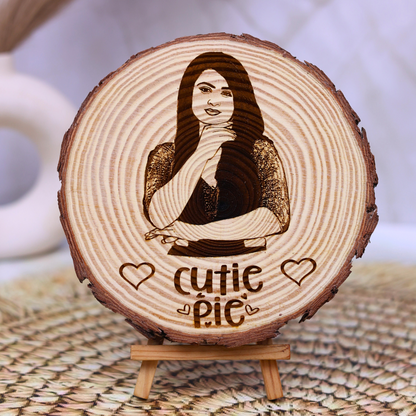 Natural Wooden Engraved Slice (5 to 8 Inches)