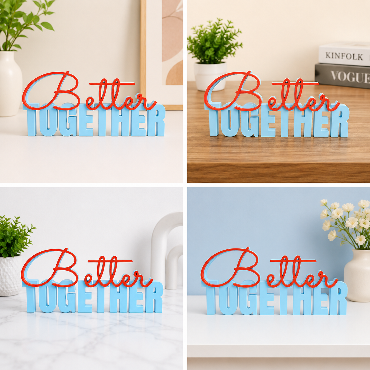 Better Together Tabletop Sign – Decorative Desk & Shelf Accent