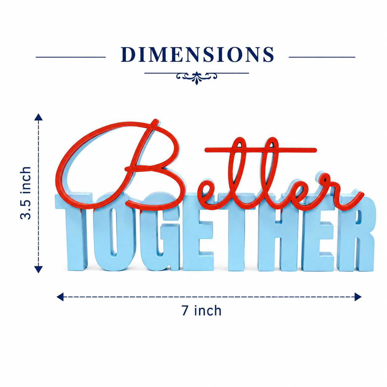 Better Together Tabletop Sign – Decorative Desk & Shelf Accent