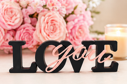 Love You Decorative Tabletop Word Sign