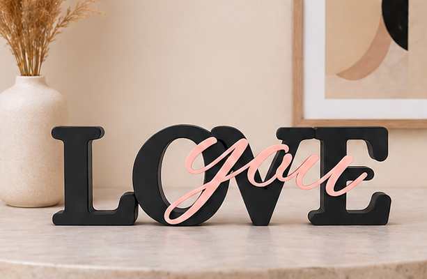 Love You Decorative Tabletop Word Sign