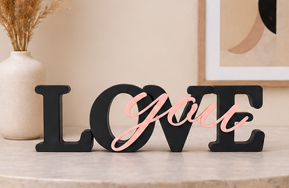 Love You Decorative Tabletop Word Sign