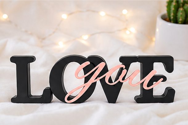 Love You Decorative Tabletop Word Sign