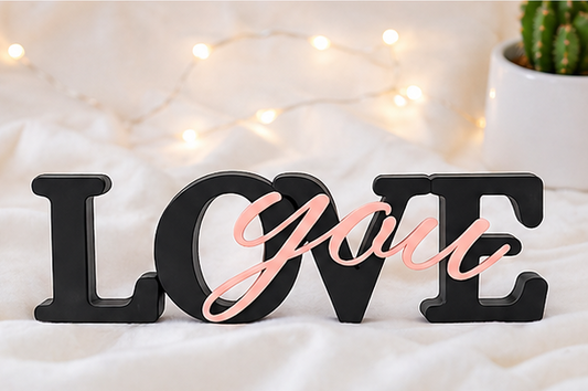 Love You Decorative Tabletop Word Sign