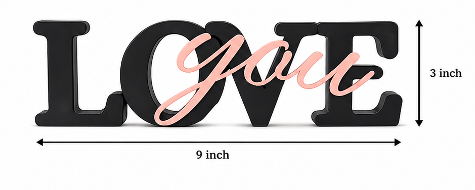 Love You Decorative Tabletop Word Sign
