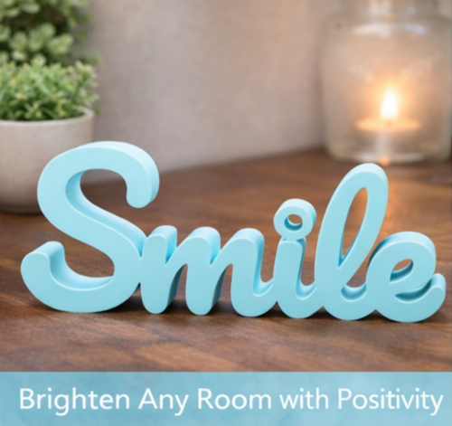 Smile Inspirational Decorative Tabletop Word Sign