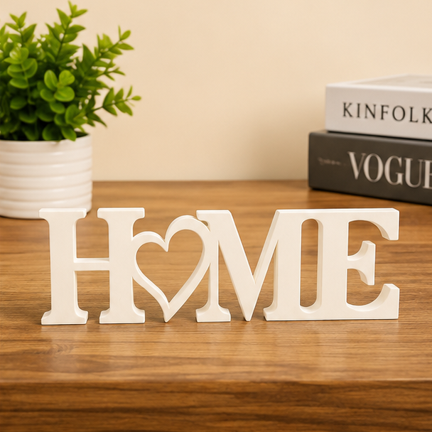 Home Decorative Tabletop Sign – Heart-Shaped Home Shelf Accent