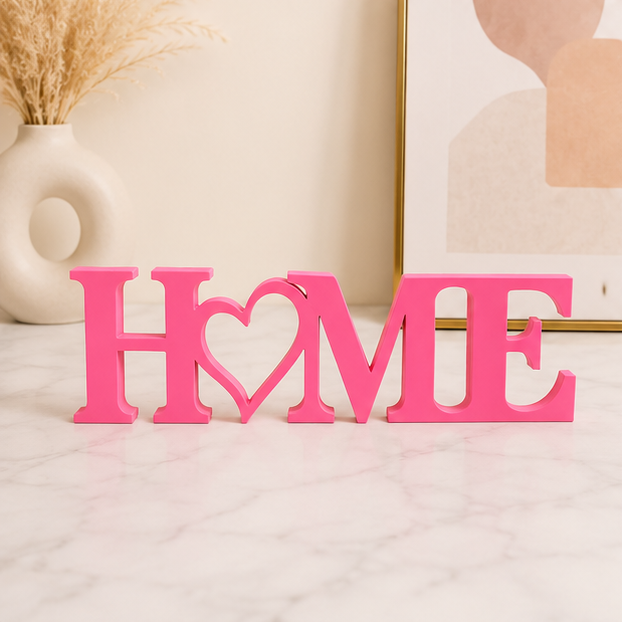 Home Decorative Tabletop Sign – Heart-Shaped Home Shelf Accent