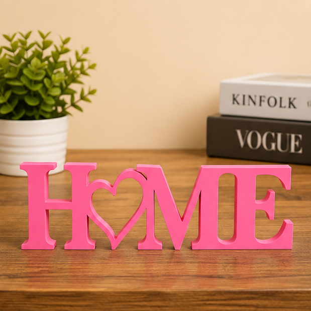 Home Decorative Tabletop Sign – Heart-Shaped Home Shelf Accent