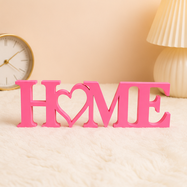 Home Decorative Tabletop Sign – Heart-Shaped Home Shelf Accent