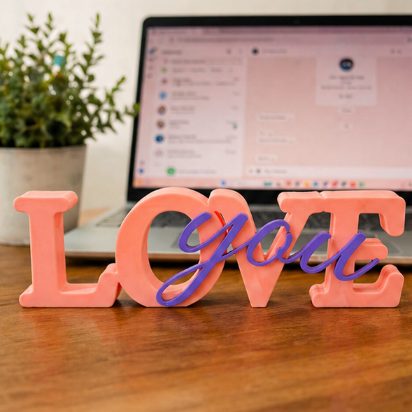 Love You Decorative Tabletop Word Sign