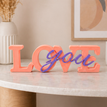 Love You Decorative Tabletop Word Sign