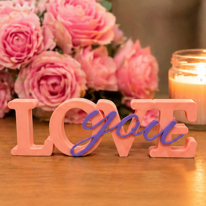 Love You Decorative Tabletop Word Sign