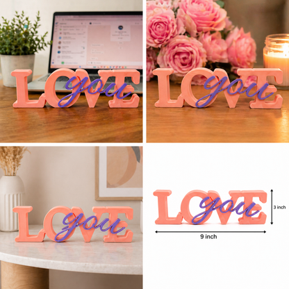 Love You Decorative Tabletop Word Sign