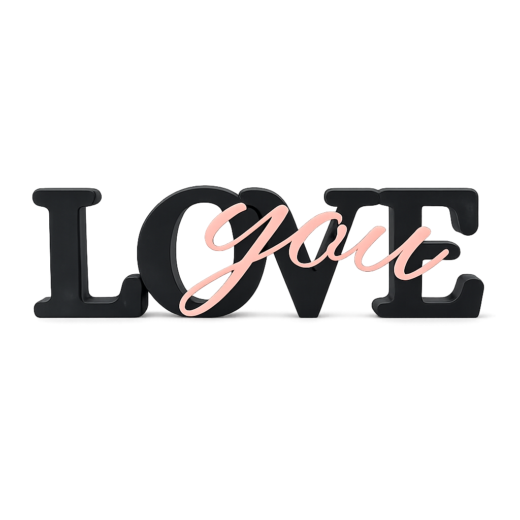 Love You Decorative Tabletop Word Sign