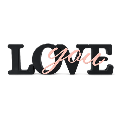 Love You Decorative Tabletop Word Sign