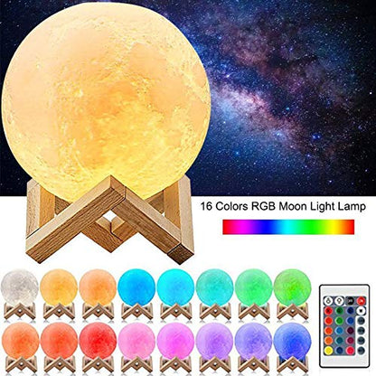 Personalized Multi Color 3D Moon (16 color light)