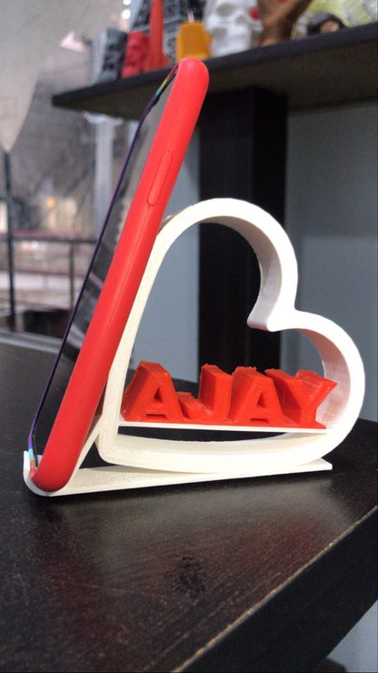 Heart + Name Mobile Stand - 3D Galaxy